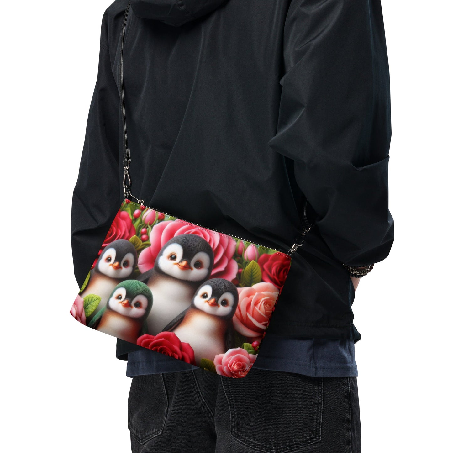 Penguins and Roses Crossbody bag - Gregg Acini Adoree Designs - Handbag