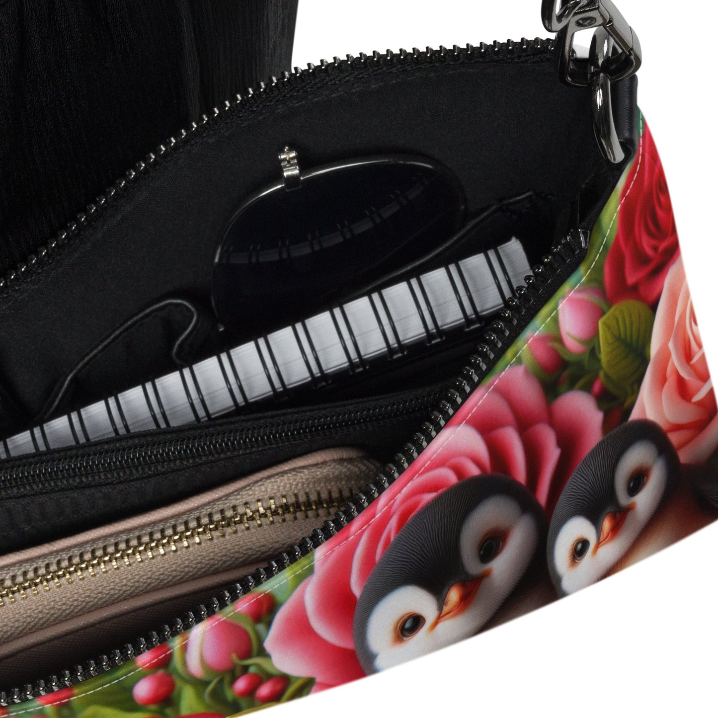 Penguins and Roses Crossbody bag - Gregg Acini Adoree Designs - Handbag