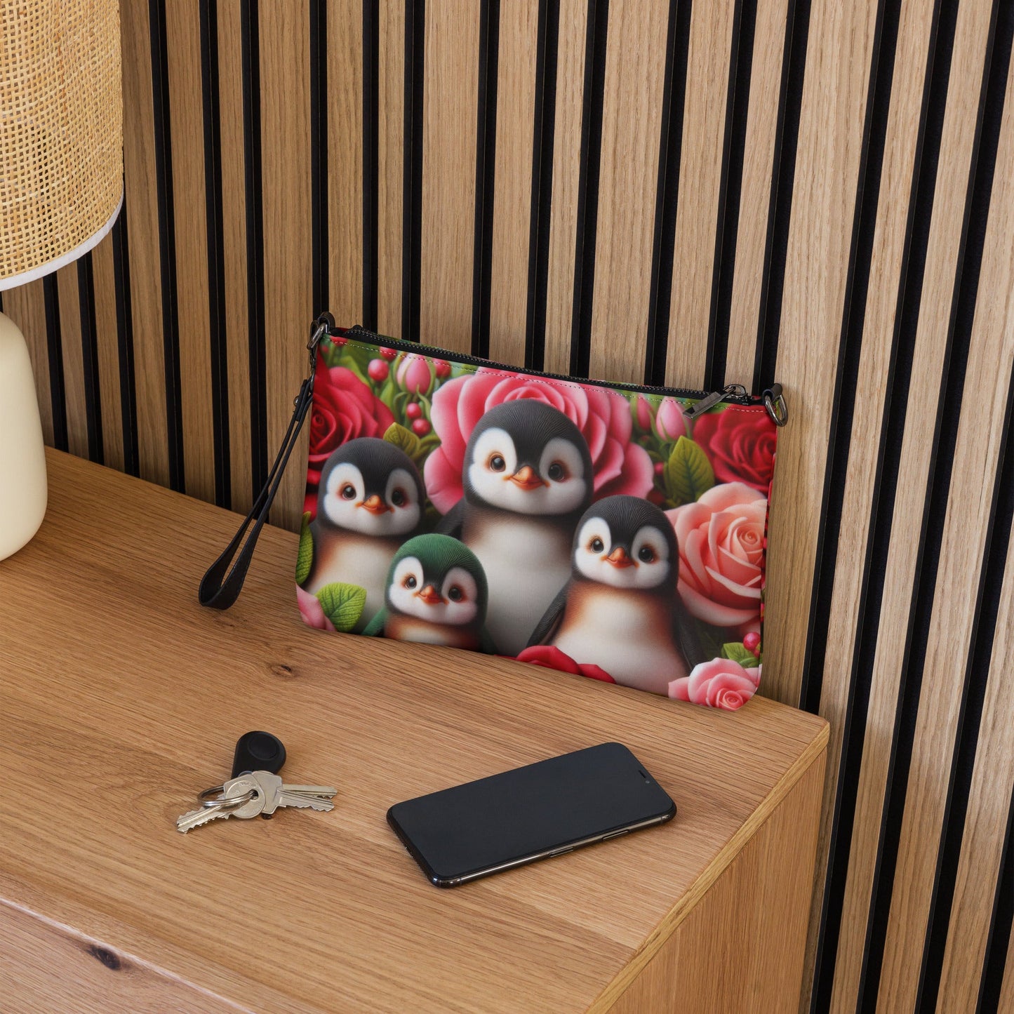 Penguins and Roses Crossbody bag - Gregg Acini Adoree Designs - Handbag