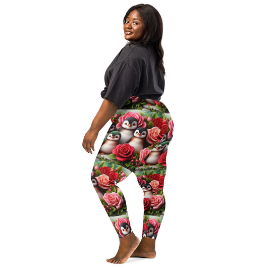 Penguins and Roses Leggings - Gregg Acini Adoree Designs - Leggings