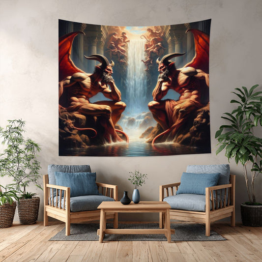Pensive Demons Lightweight Wall Tapestry (Fabric Wall Hanging - USA) - Gregg Acini Adoree Designs - Wall Coverings