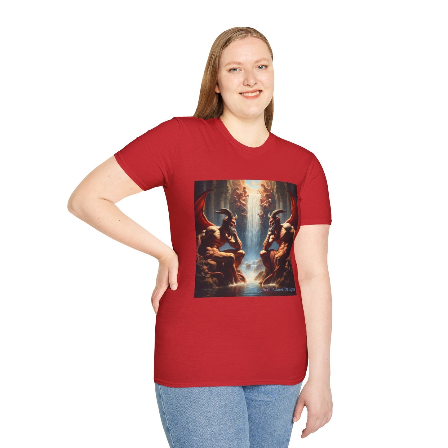 Pensive Demons Unisex T-Shirt, Gothic Style Tee, Fantasy Art Shirt, Short Sleeve - Gregg Acini Adoree Designs - T-Shirt
