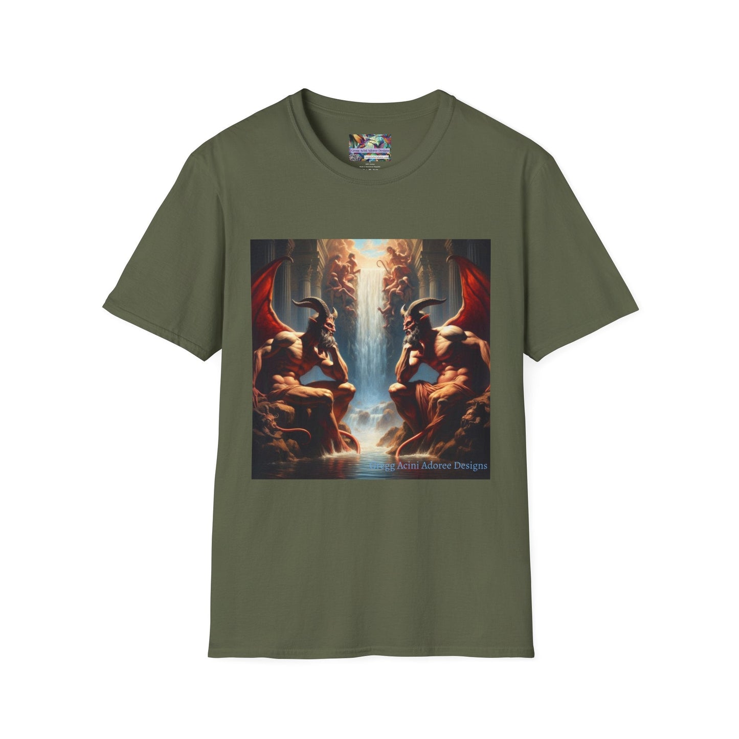 Pensive Demons Unisex T-Shirt, Gothic Style Tee, Fantasy Art Shirt, Short Sleeve - Gregg Acini Adoree Designs - T-Shirt
