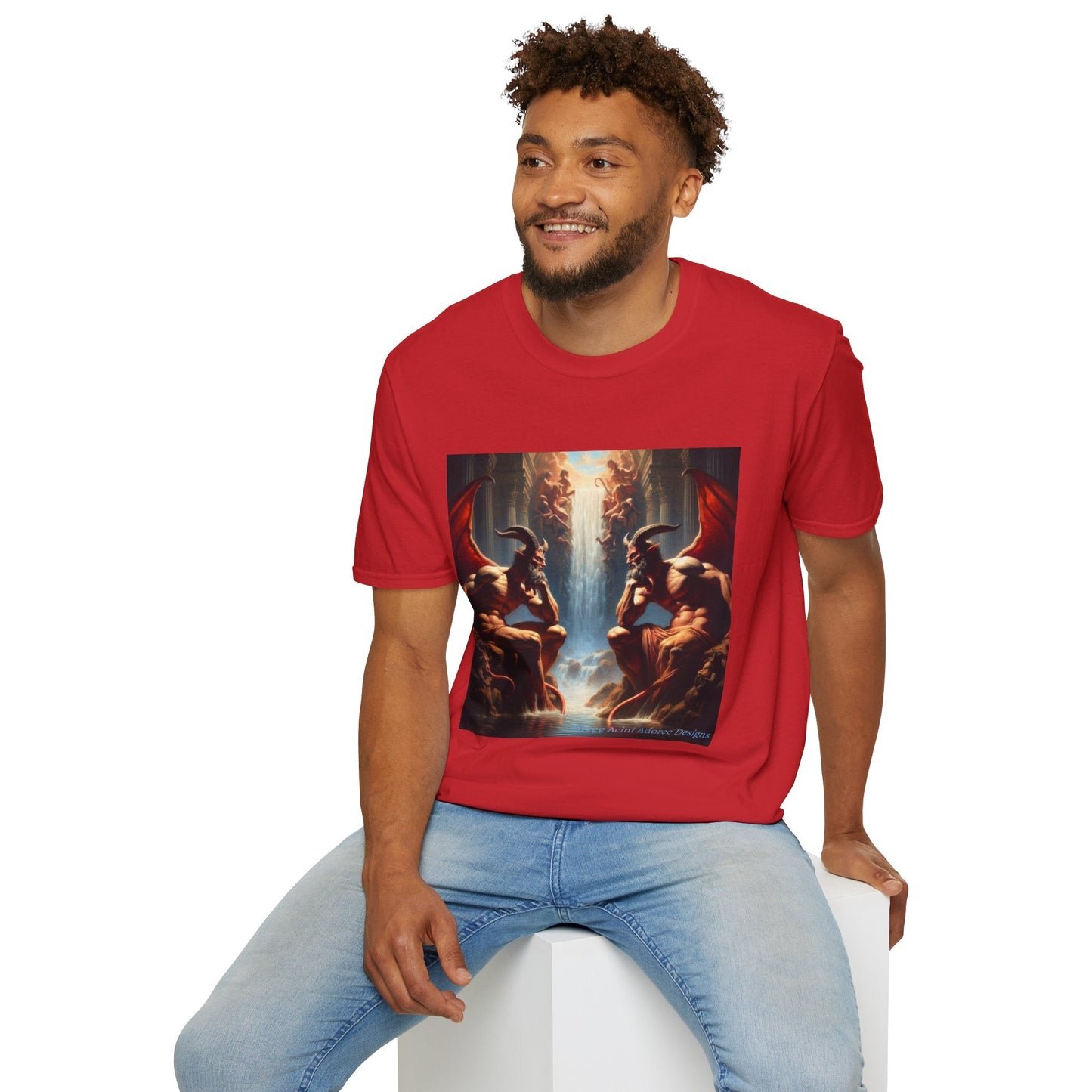 Pensive Demons Unisex T-Shirt, Gothic Style Tee, Fantasy Art Shirt, Short Sleeve - Gregg Acini Adoree Designs - T-Shirt