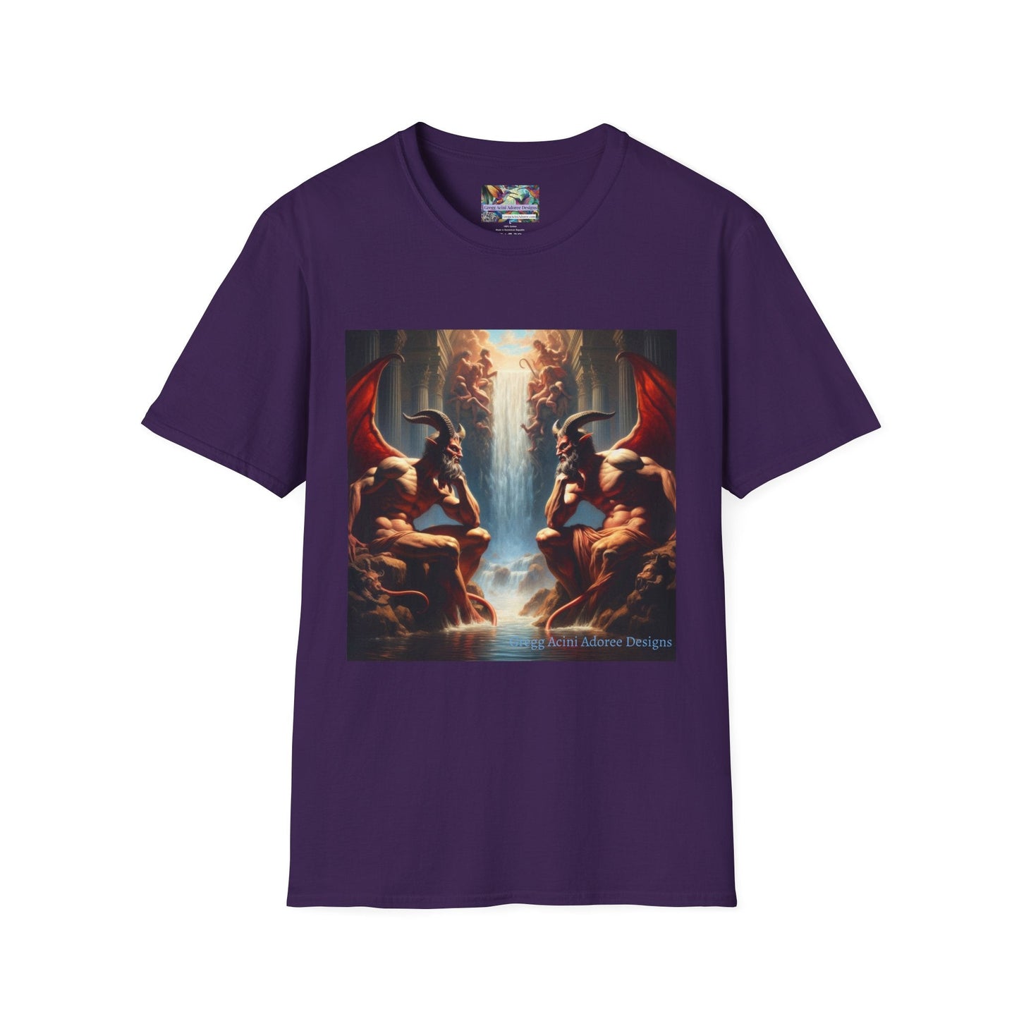 Pensive Demons Unisex T-Shirt, Gothic Style Tee, Fantasy Art Shirt, Short Sleeve - Gregg Acini Adoree Designs - T-Shirt