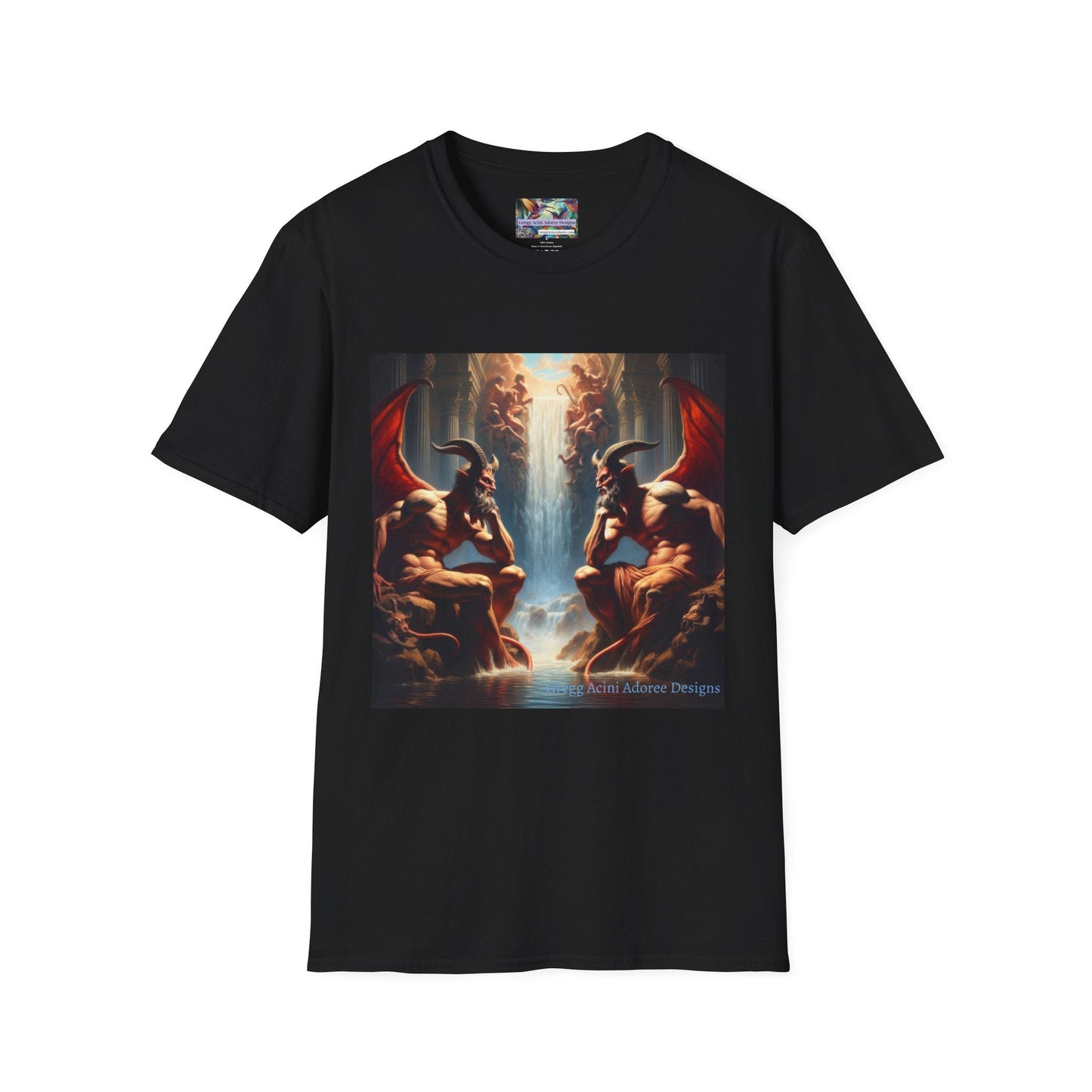 Pensive Demons Unisex T-Shirt, Gothic Style Tee, Fantasy Art Shirt, Short Sleeve - Gregg Acini Adoree Designs - T-Shirt