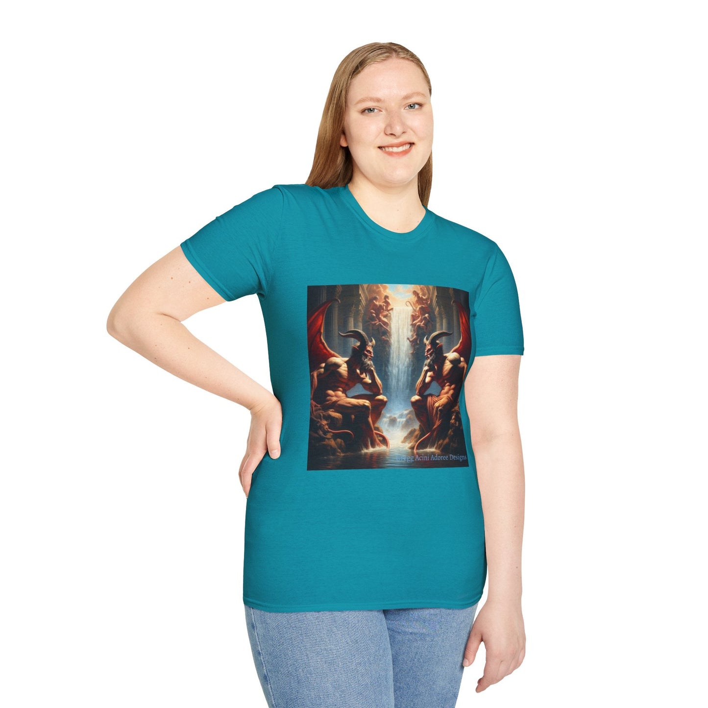 Pensive Demons Unisex T-Shirt, Gothic Style Tee, Fantasy Art Shirt, Short Sleeve - Gregg Acini Adoree Designs - T-Shirt