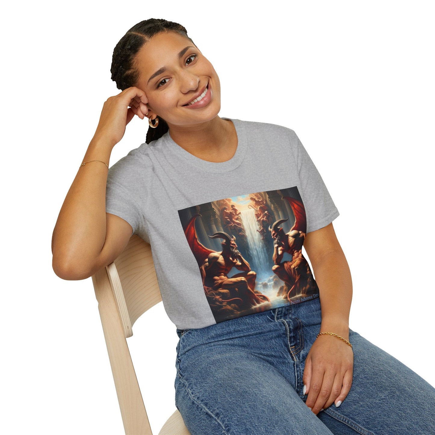 Pensive Demons Unisex T-Shirt, Gothic Style Tee, Fantasy Art Shirt, Short Sleeve - Gregg Acini Adoree Designs - T-Shirt
