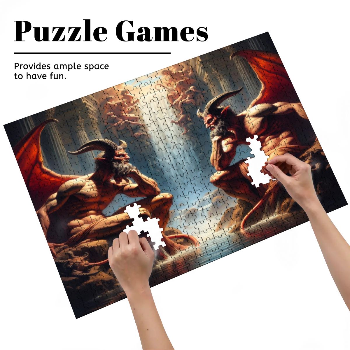Pensive Demons Wooden Jigsaw Puzzles 500 pcs - Gregg Acini Adoree Designs - Jigsaw Puzzle