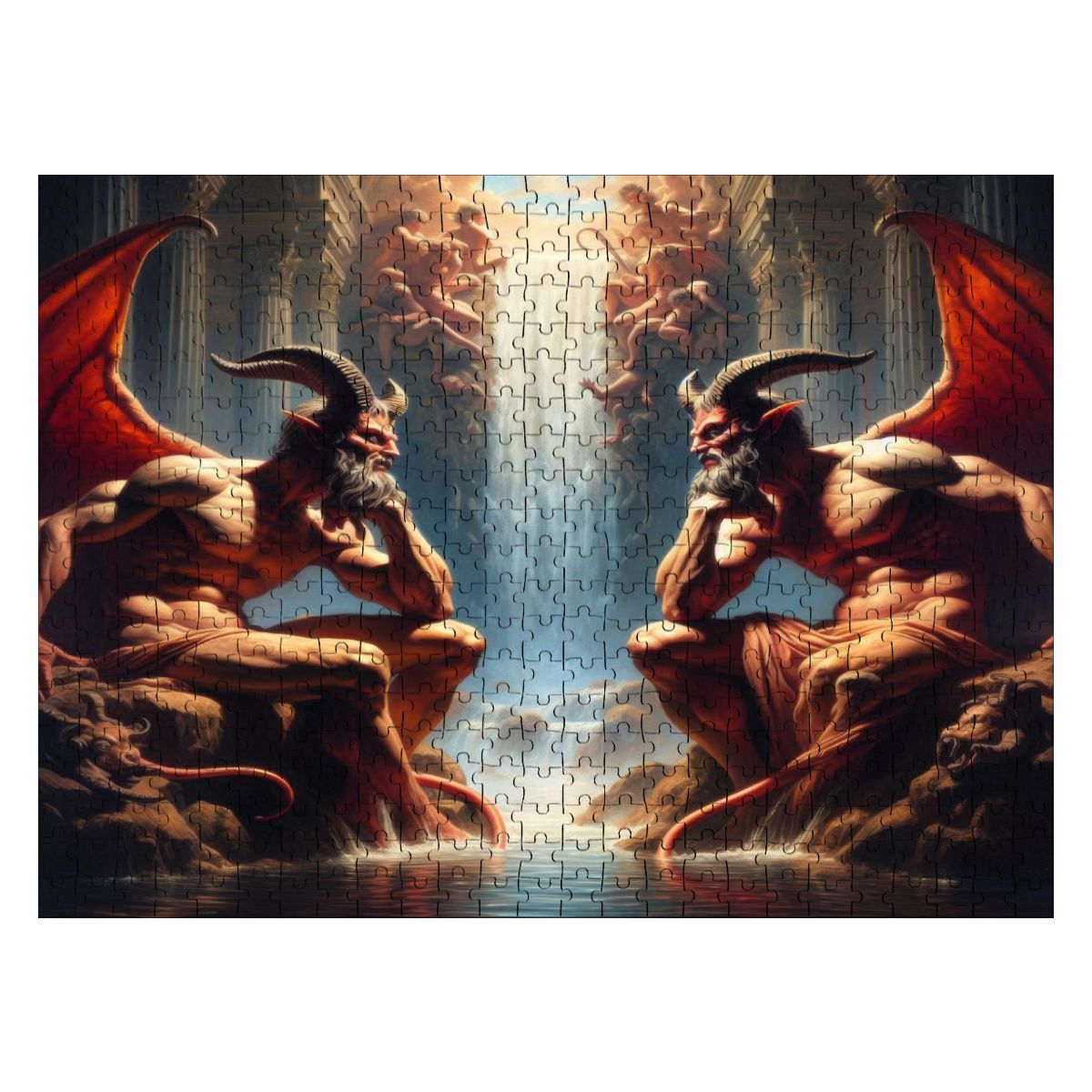 Pensive Demons Wooden Jigsaw Puzzles 500 pcs - Gregg Acini Adoree Designs - Jigsaw Puzzle