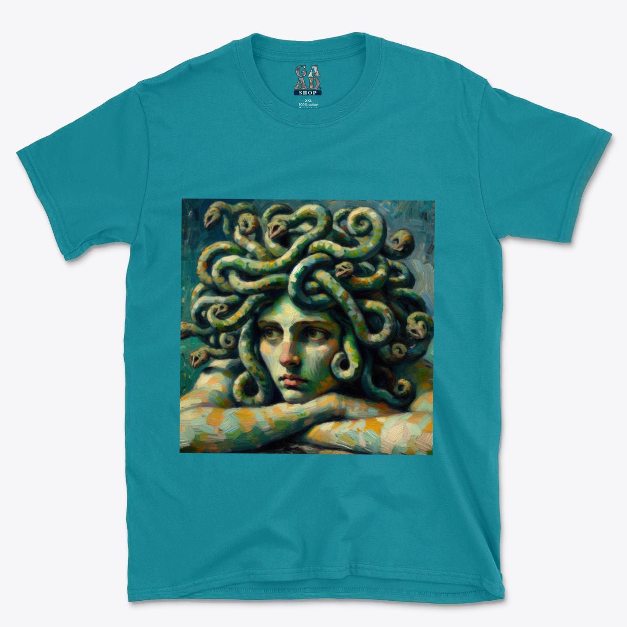 Pensive Medusa Softstyle T-Shirt | Gildan 64000 - Gregg Acini Adoree Designs - T-Shirt
