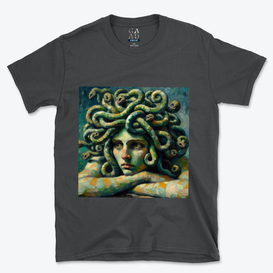 Pensive Medusa Softstyle T-Shirt | Gildan 64000 - Gregg Acini Adoree Designs - T-Shirt