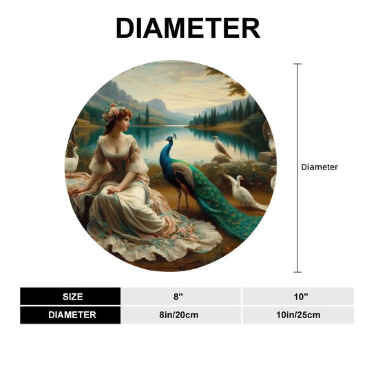 Portrait of a Lady and a Peacock Decorative Plate - Gregg Acini Adoree Designs - Decorative Plates