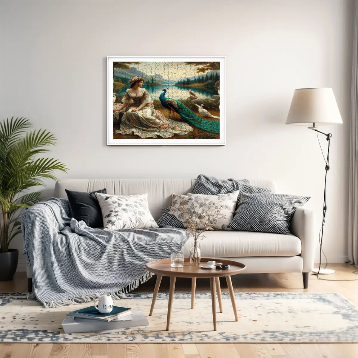 Portrait of a Lady and a Peacock Wooden Jigsaw Puzzles 500 pcs - Gregg Acini Adoree Designs - Jigsaw Puzzle