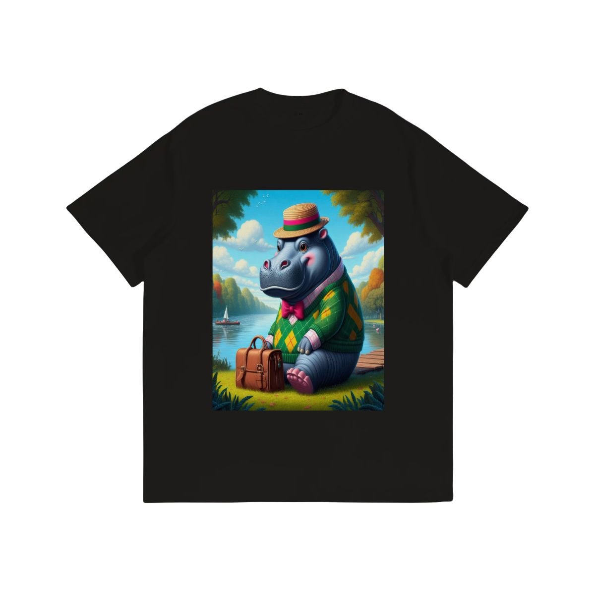 PreppopoThomas with Briefcase - Gildan 5000 Unisex Cotton Tee - Gregg Acini Adoree Designs - T-Shirt