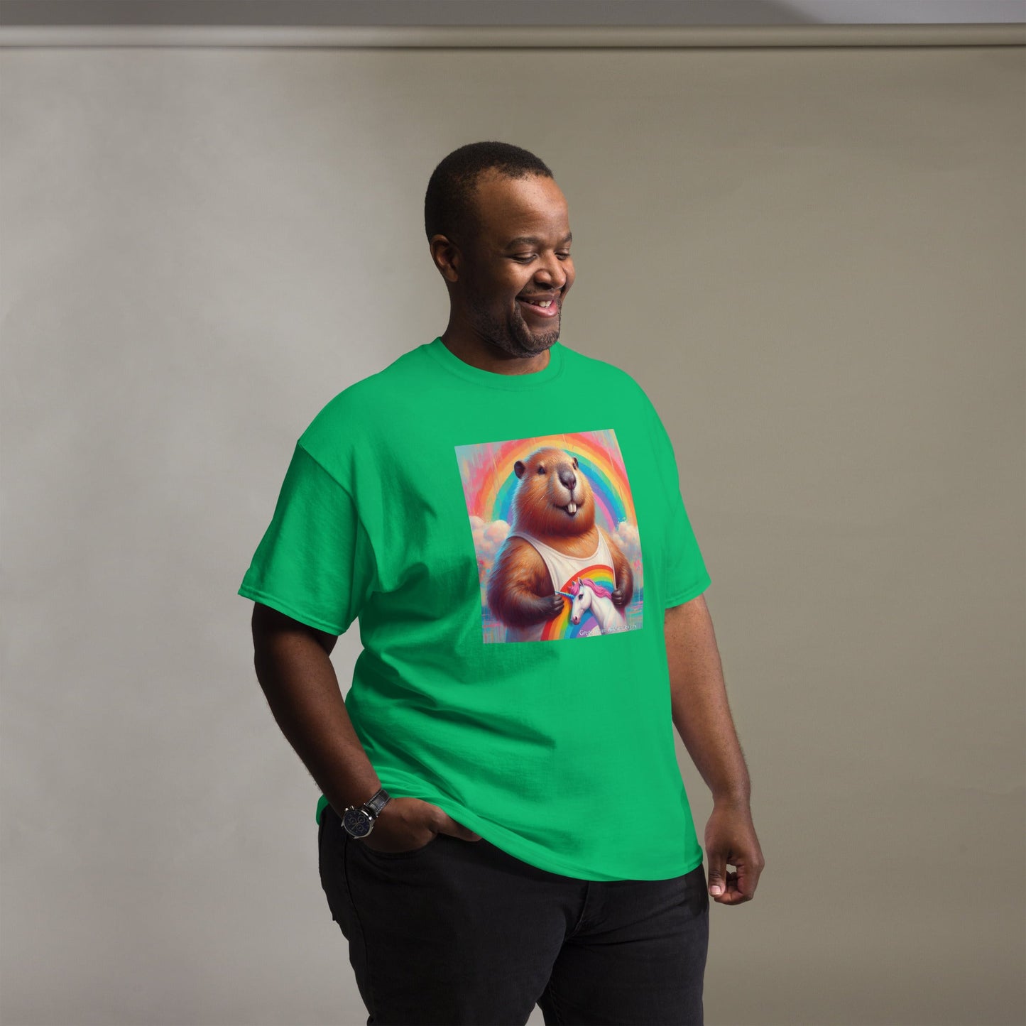 Proud Beaver1 Unisex classic tee by Gregg Acini Adoree Designs - Gregg Acini Adoree Designs - Tee Shirt