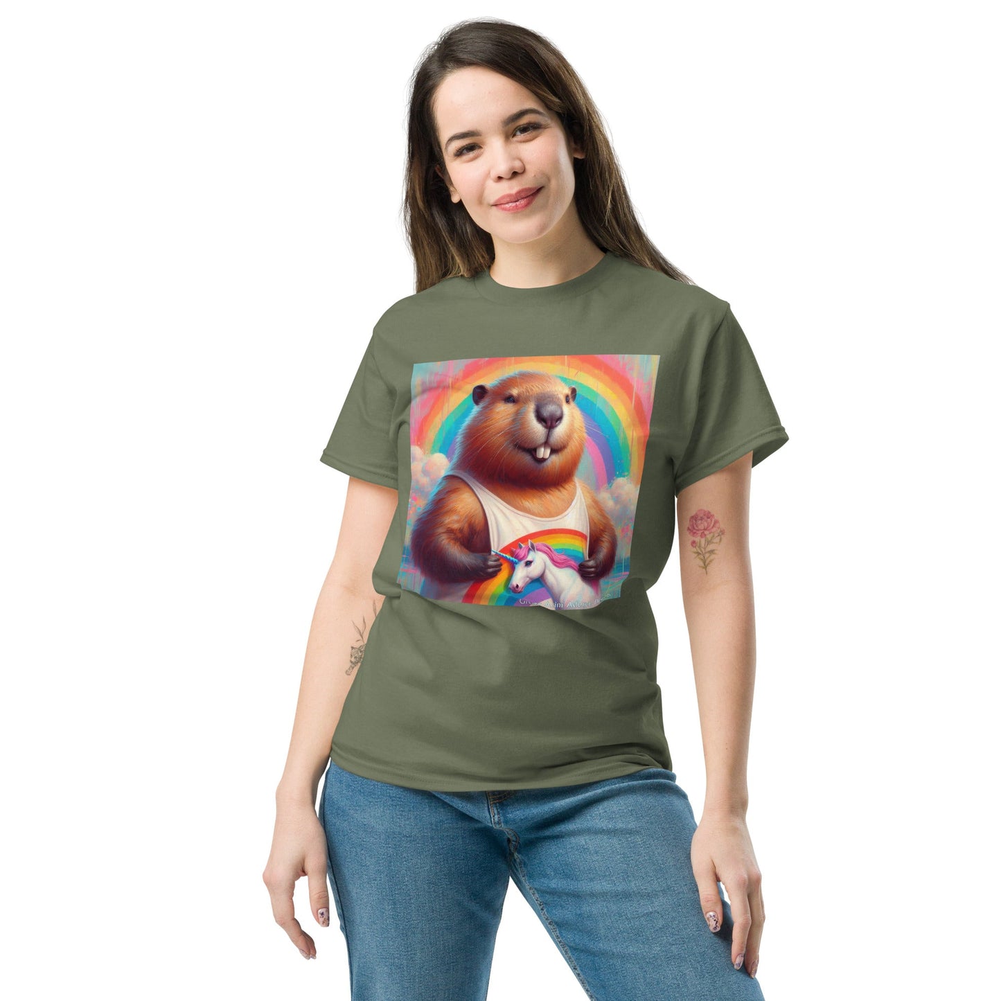 Proud Beaver1 Unisex classic tee by Gregg Acini Adoree Designs - Gregg Acini Adoree Designs - Tee Shirt