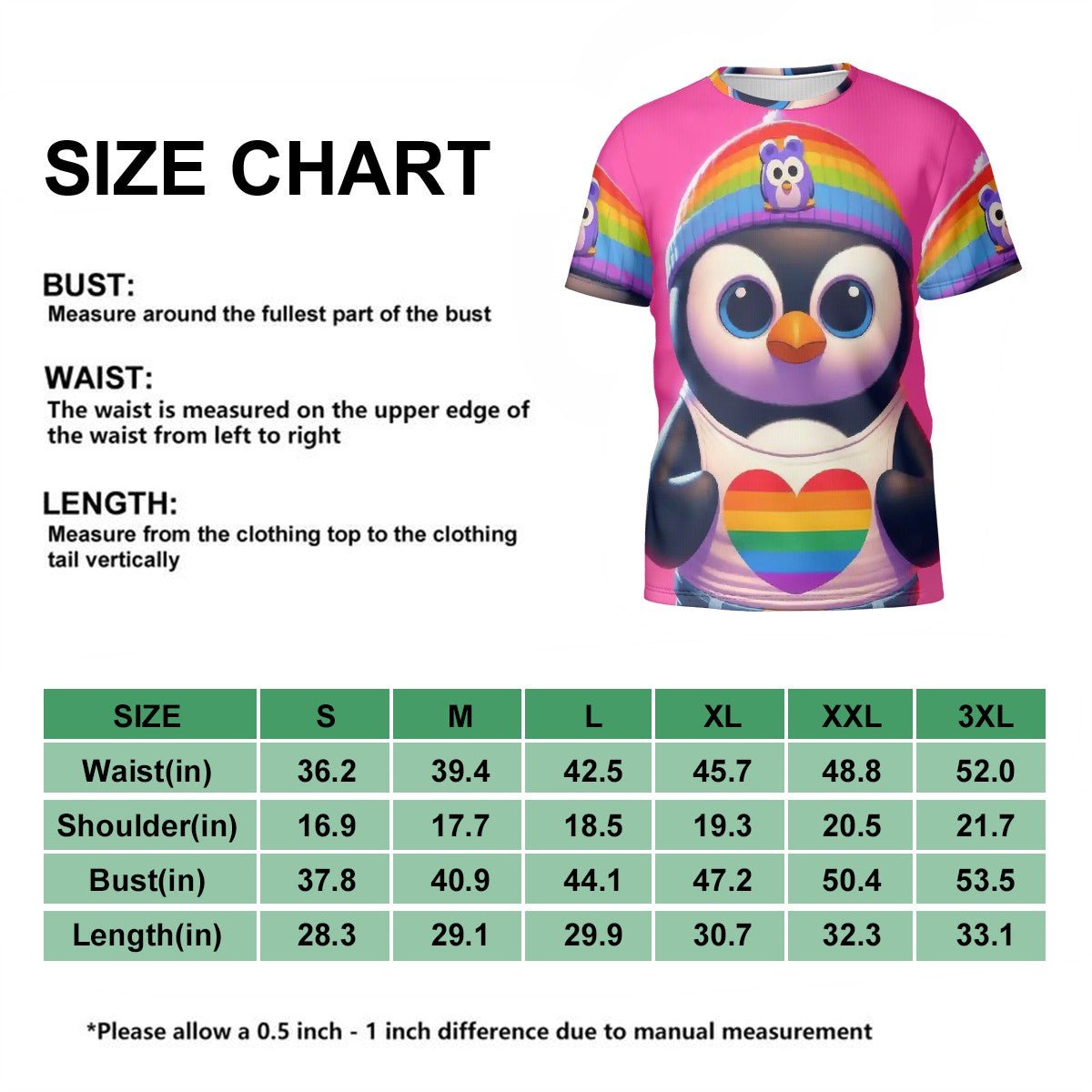 Proud Luz the Penguin Short - Sleeve T-Shirt - Gregg Acini Adoree Designs - T-shirts
