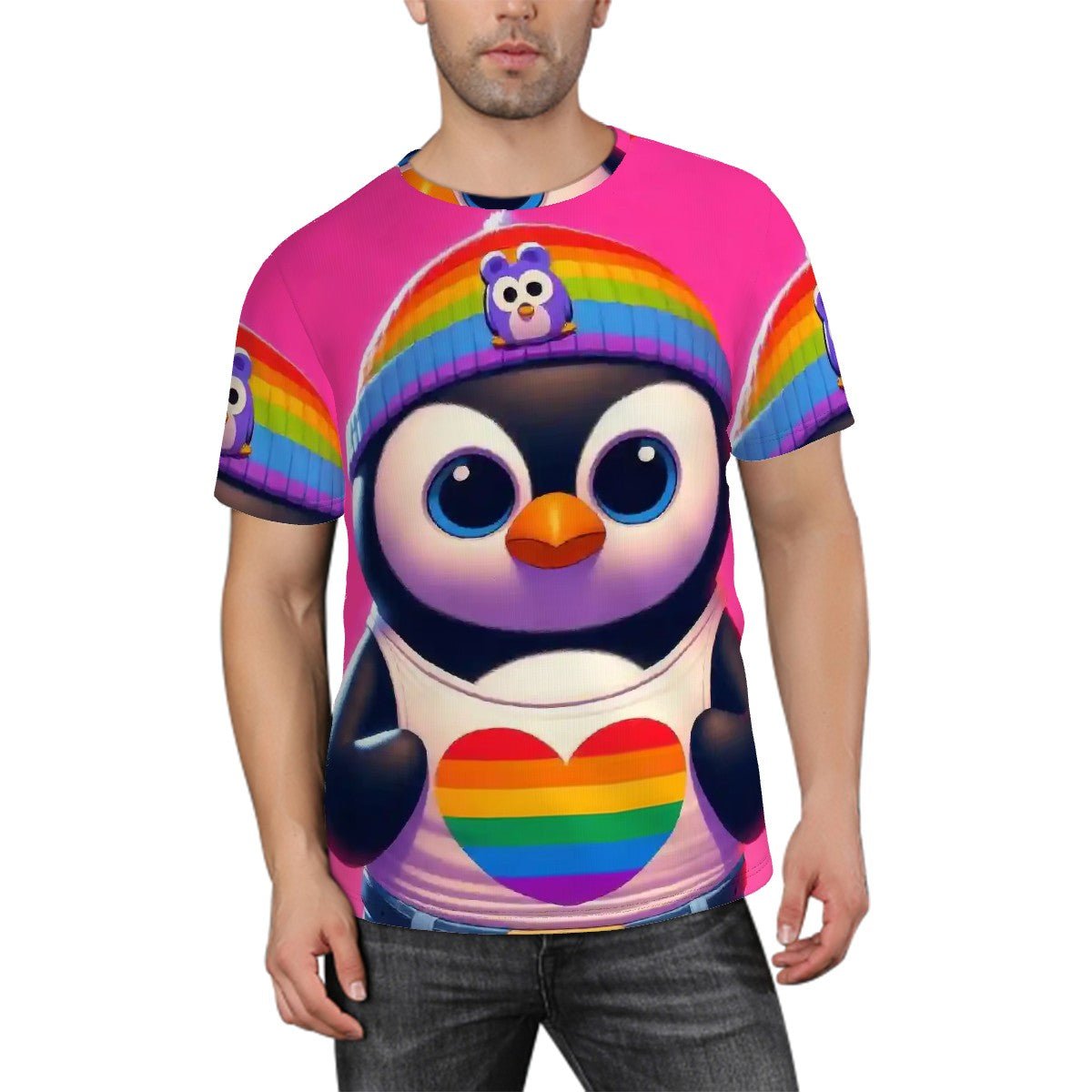 Proud Luz the Penguin Short - Sleeve T-Shirt - Gregg Acini Adoree Designs - T-shirts