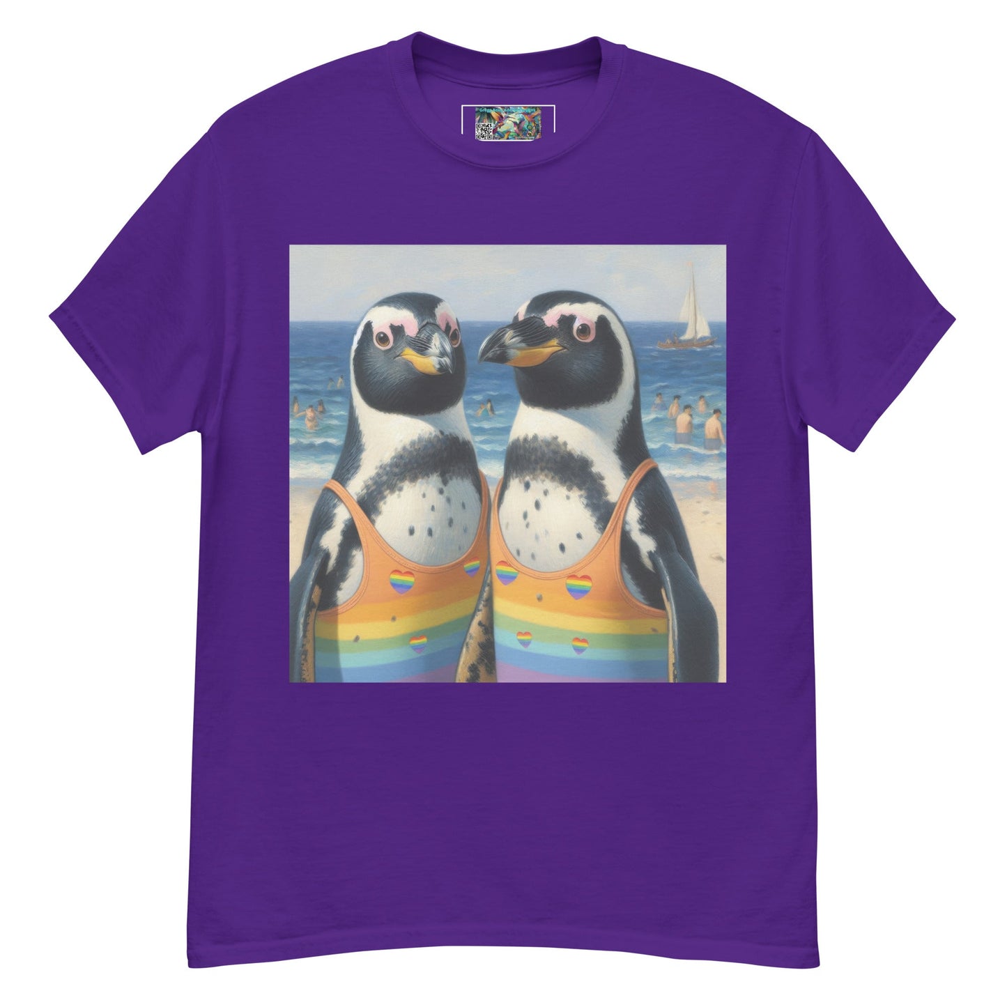 Proud Penguins at the Beach Unisex classic tee - Gregg Acini Adoree Designs - T-Shirt