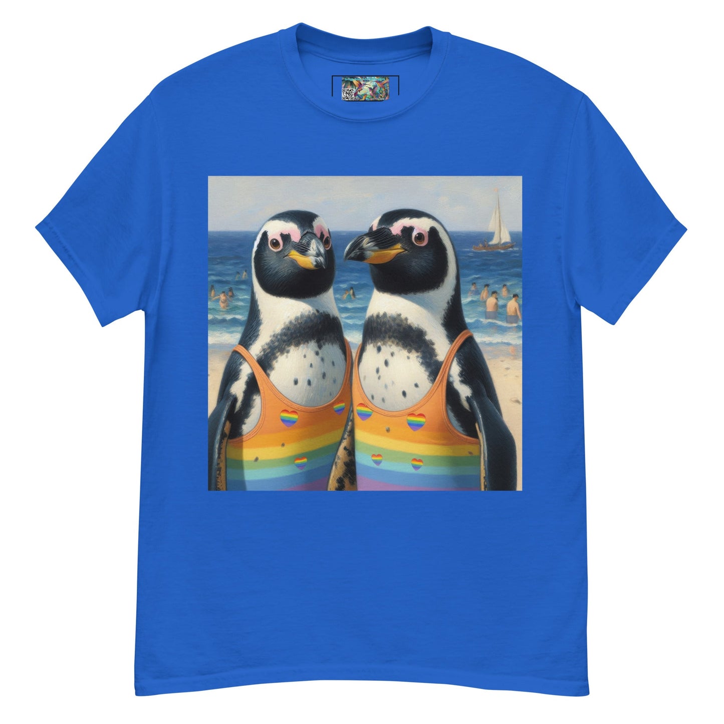 Proud Penguins at the Beach Unisex classic tee - Gregg Acini Adoree Designs - T-Shirt