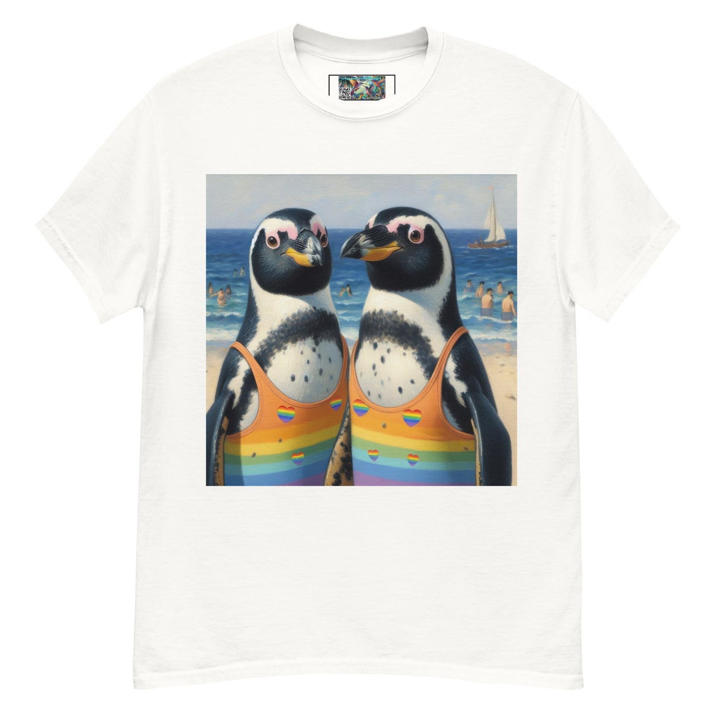 Proud Penguins at the Beach Unisex classic tee - Gregg Acini Adoree Designs - T-Shirt