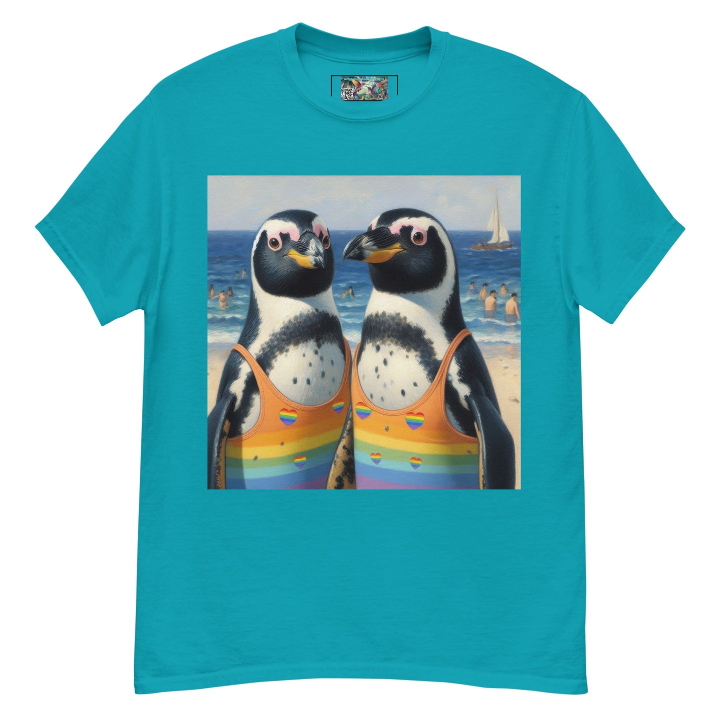 Proud Penguins at the Beach Unisex classic tee - Gregg Acini Adoree Designs - T-Shirt