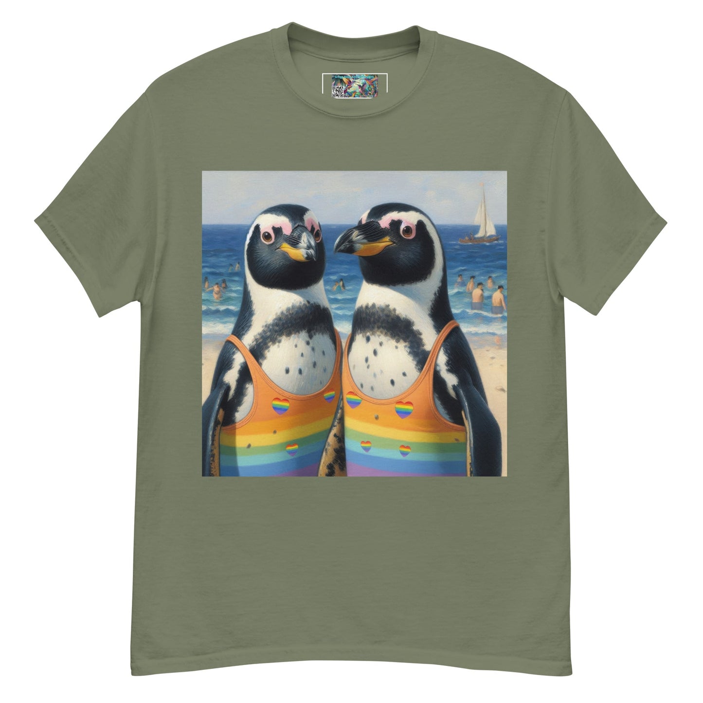 Proud Penguins at the Beach Unisex classic tee - Gregg Acini Adoree Designs - T-Shirt