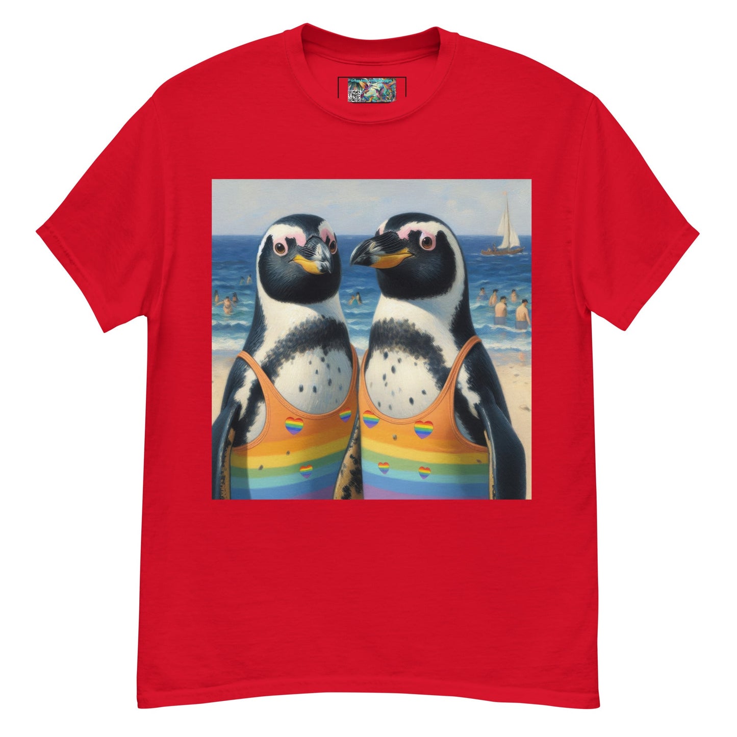 Proud Penguins at the Beach Unisex classic tee - Gregg Acini Adoree Designs - T-Shirt