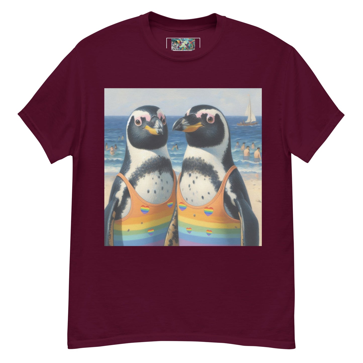 Proud Penguins at the Beach Unisex classic tee - Gregg Acini Adoree Designs - T-Shirt
