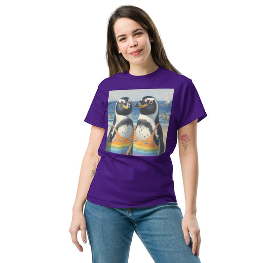 Proud Penguins at the Beach Unisex classic tee - Gregg Acini Adoree Designs - T-Shirt
