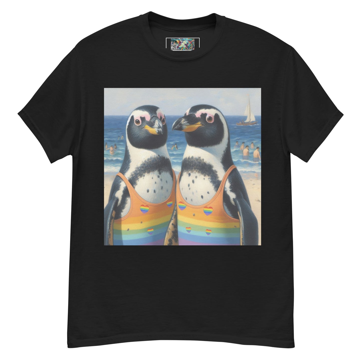 Proud Penguins at the Beach Unisex classic tee - Gregg Acini Adoree Designs - T-Shirt