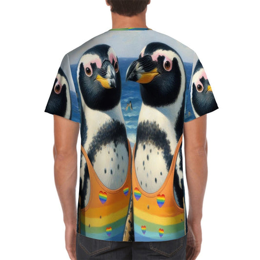 Proud Penguins at the Beach Unisex Short - Sleeve T-Shirt - Gregg Acini Adoree Designs - T-shirts