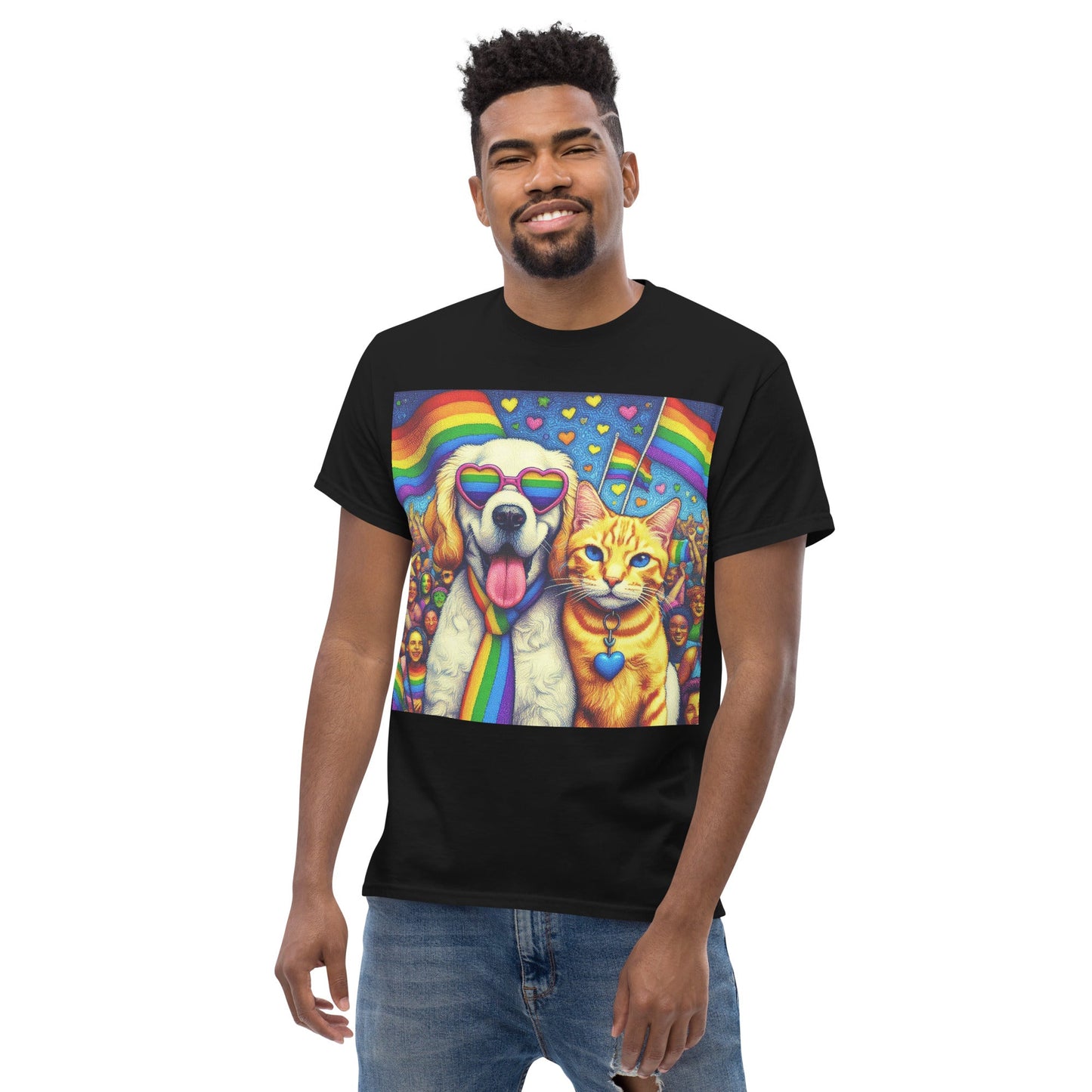 Proud Pet Allies with Heart Glasses Unisex classic tee - Gregg Acini Adoree Designs - T-Shirt