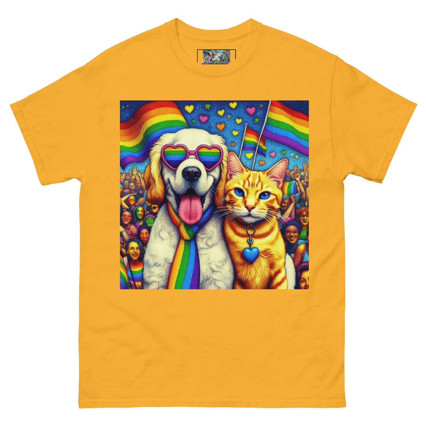 Proud Pet Allies with Heart Glasses Unisex classic tee - Gregg Acini Adoree Designs - T-Shirt