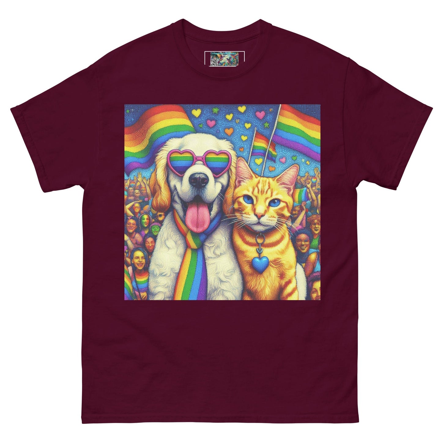 Proud Pet Allies with Heart Glasses Unisex classic tee - Gregg Acini Adoree Designs - T-Shirt