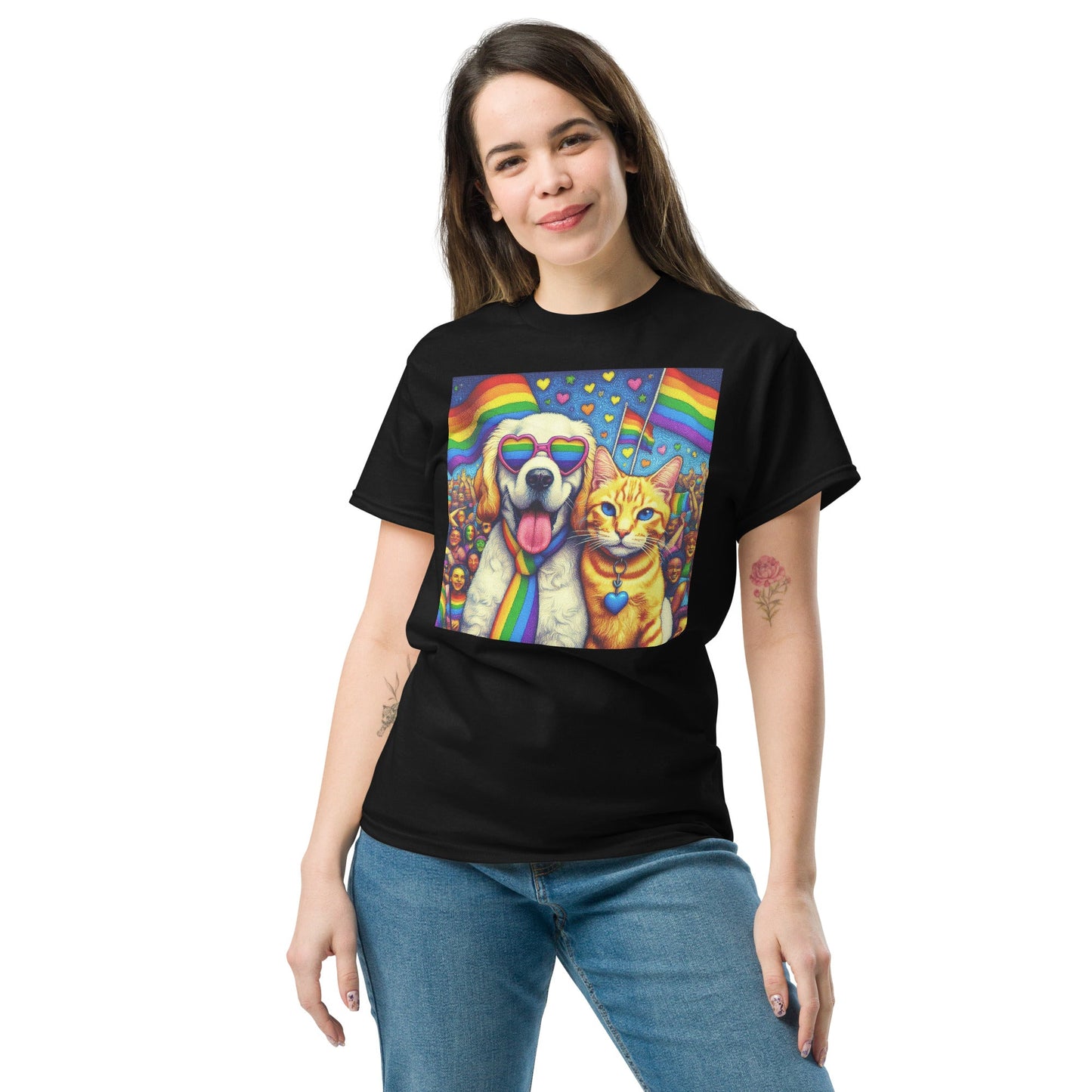 Proud Pet Allies with Heart Glasses Unisex classic tee - Gregg Acini Adoree Designs - T-Shirt