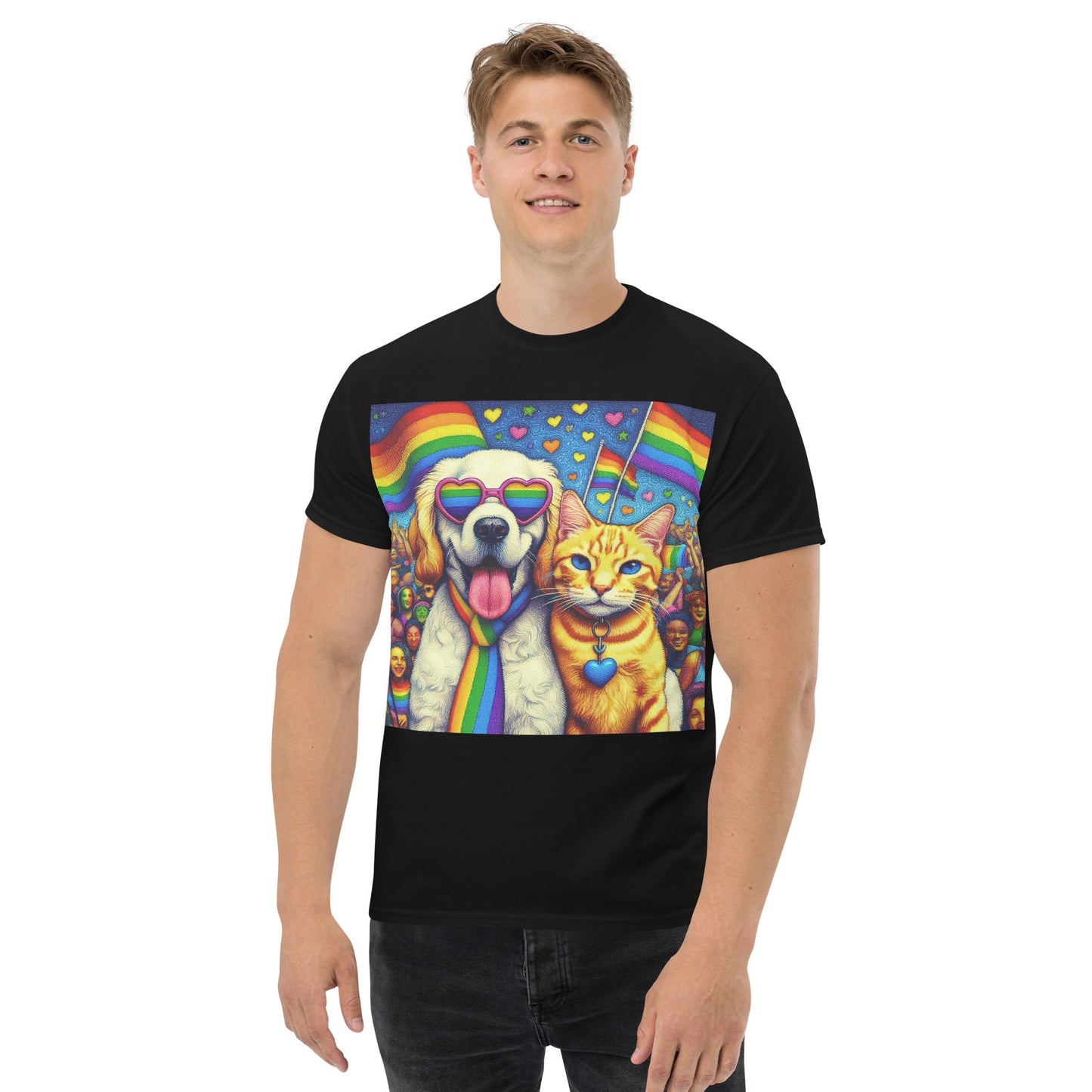 Proud Pet Allies with Heart Glasses Unisex classic tee - Gregg Acini Adoree Designs - T-Shirt