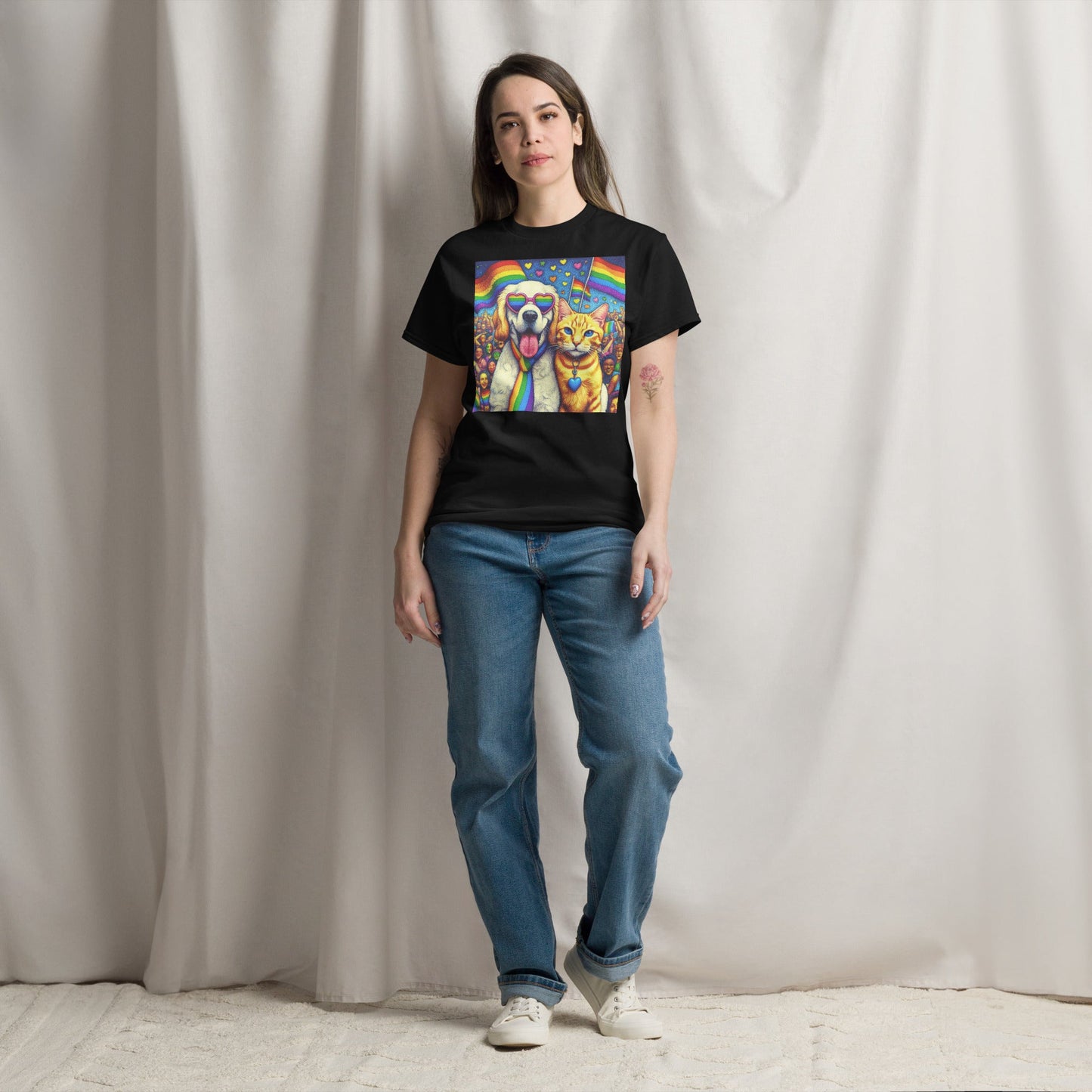 Proud Pet Allies with Heart Glasses Unisex classic tee - Gregg Acini Adoree Designs - T-Shirt