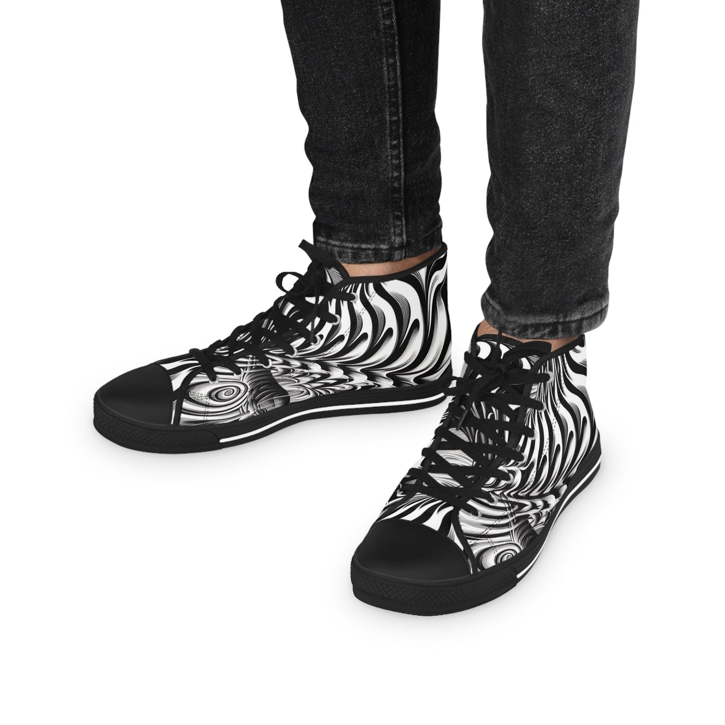 Psychedelic Wave Design High Top Sneakers - Gregg Acini Adoree Designs - Shoes