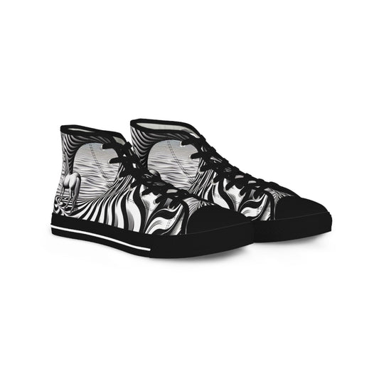 Psychedelic Wave Design High Top Sneakers - Gregg Acini Adoree Designs - Shoes