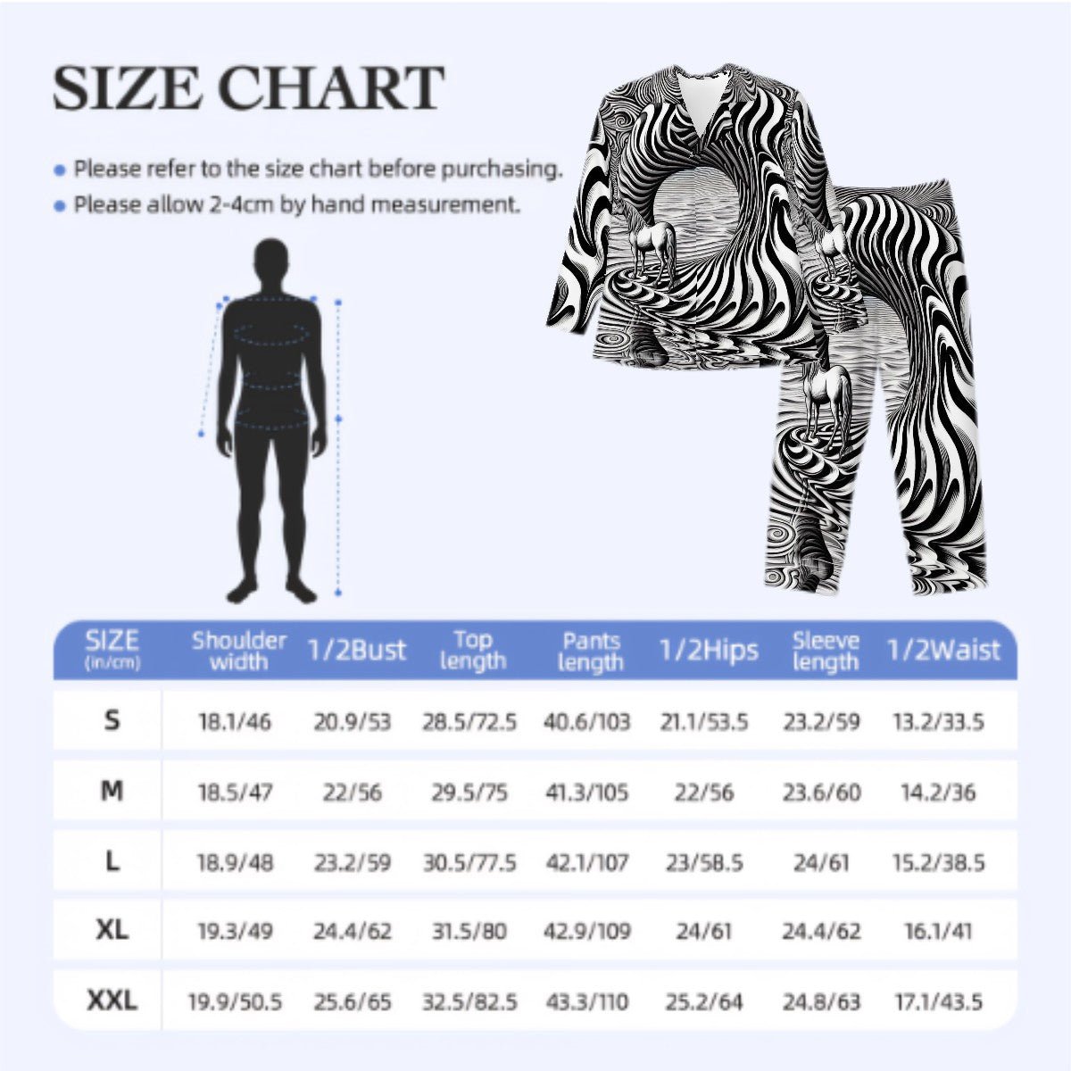 Psychedelic Wave Long Sleeved Pajamas for Men Set - Gregg Acini Adoree Designs - Men's Pajamas