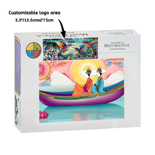 Purple Boat Wooden Jigsaw Puzzles 1000 pcs - Gregg Acini Adoree Designs - Jigsaw Puzzle