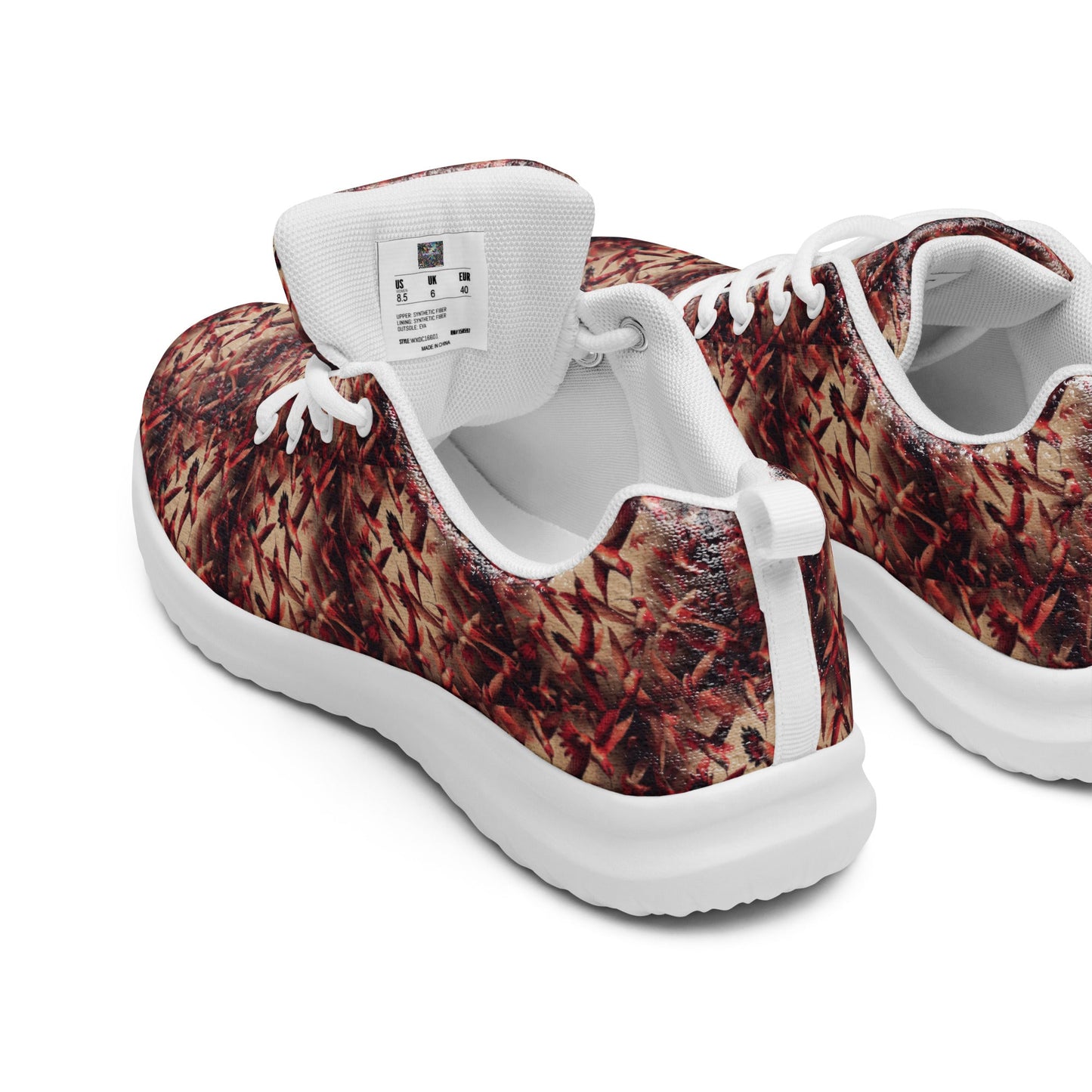 Red Hummingbirds Men’s athletic shoes by Gregg Acini Adoree Designs - Gregg Acini Adoree Designs - Shoes