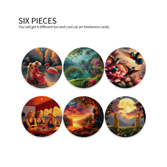 Set 1 - Round Shape Car Air Freshener Cards 6 Pieces - Gregg Acini Adoree Designs - Air Freshener