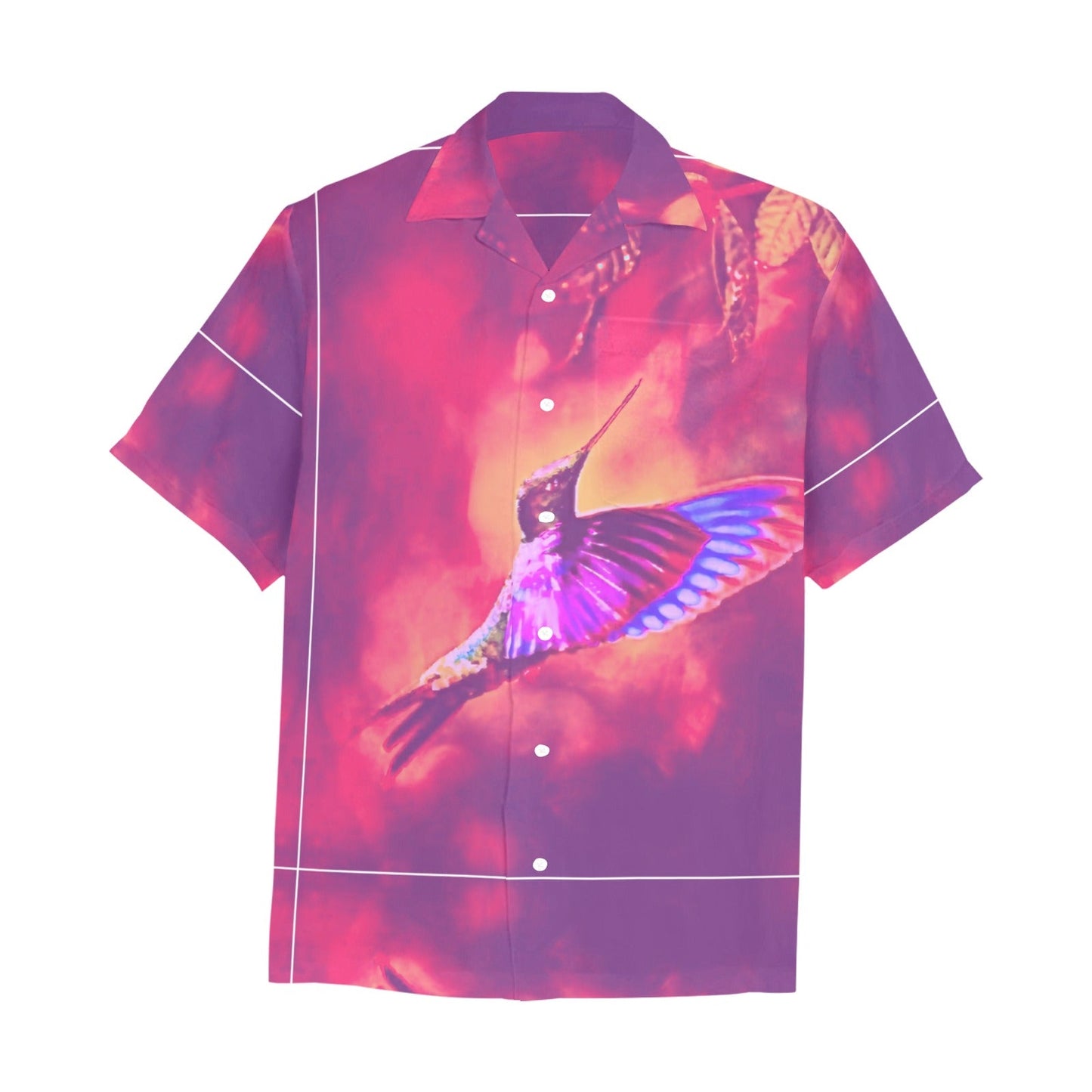 Shrine Hummingbird Hawaiian Shirt with Chest Pocket & Merged Design - Gregg Acini Adoree Designs - Hawaiian Shirt - Merged Design&Chest Pocket