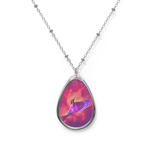 Shrine Hummingbirds Oval Necklace - Gregg Acini Adoree Designs - Necklace