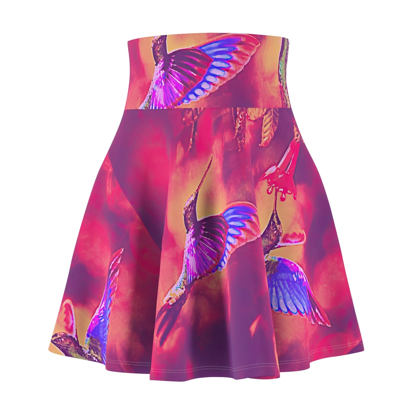 Shrine Hummingbirds Women's Skater Skirt - Nature - Inspired Fashion - Gregg Acini Adoree Designs - Skirt
