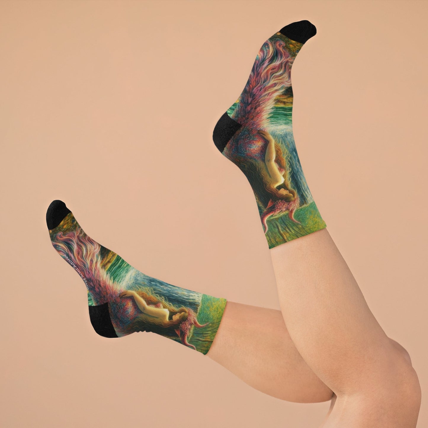 Sisters Eco - Friendly Art Socks - Artistic Recycled Poly Socks - Gregg Acini Adoree Designs - All Over Prints