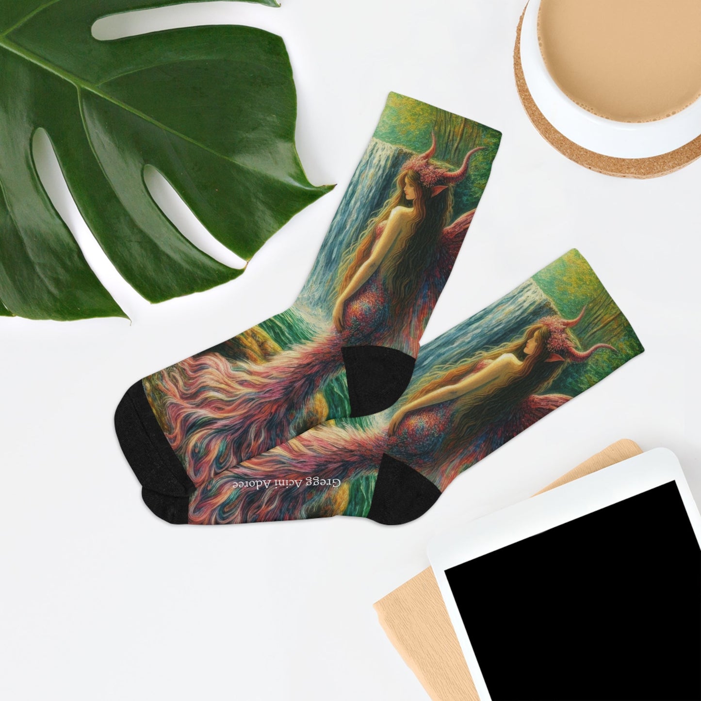 Sisters Eco - Friendly Art Socks - Artistic Recycled Poly Socks - Gregg Acini Adoree Designs - All Over Prints